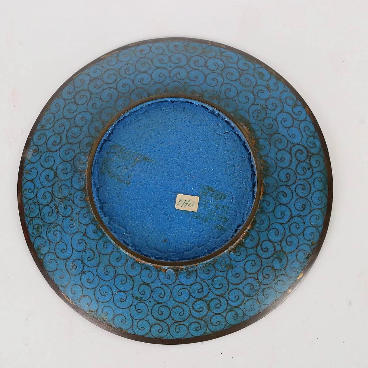 Japanese copper plate with cloisonné enamels, 19th century 7