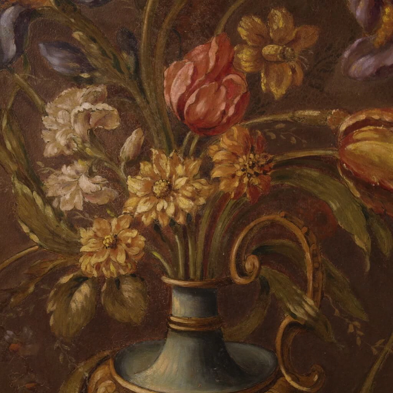 Natura morta con vaso di fiori, dipinto a olio su masonite, 1955 5