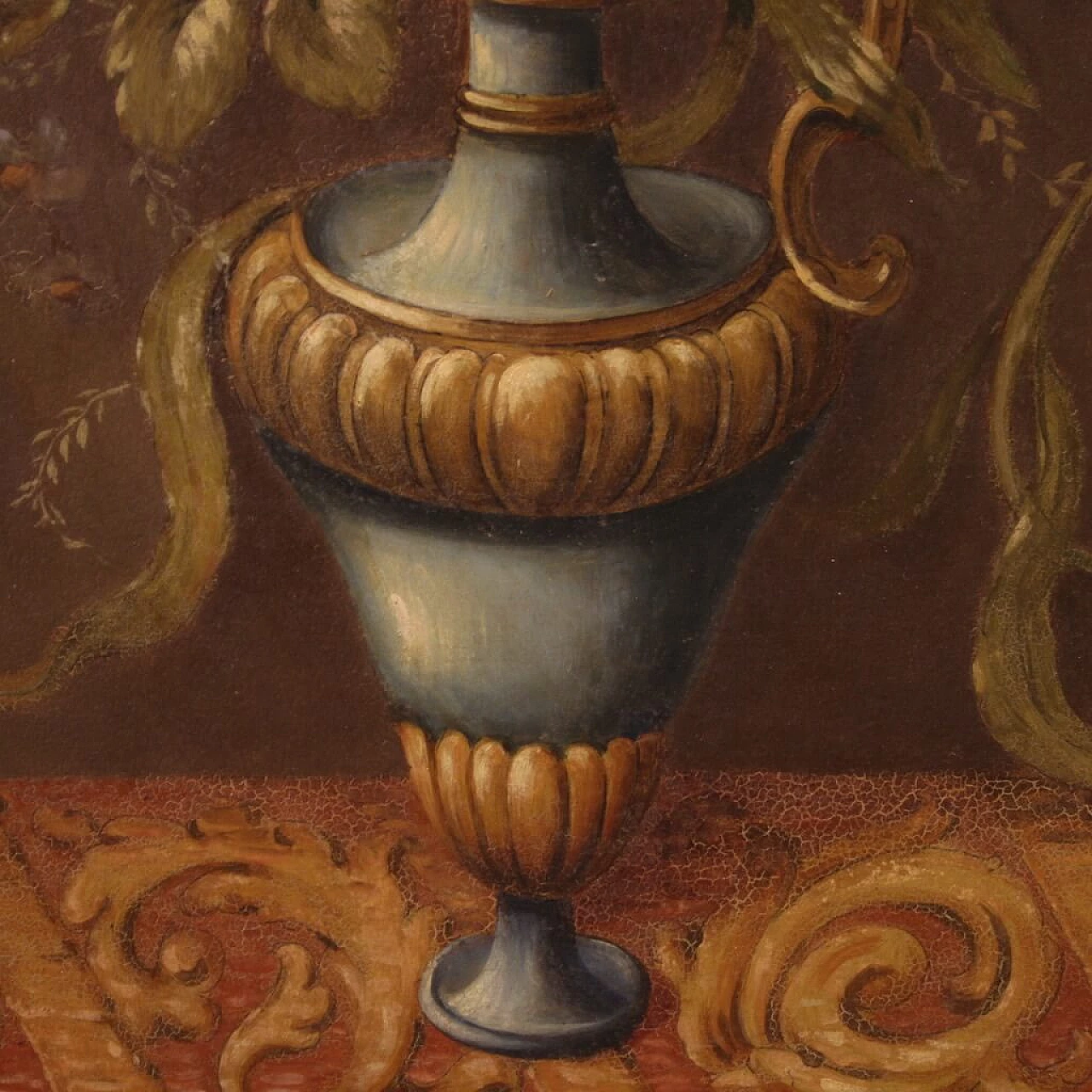 Natura morta con vaso di fiori, dipinto a olio su masonite, 1955 6