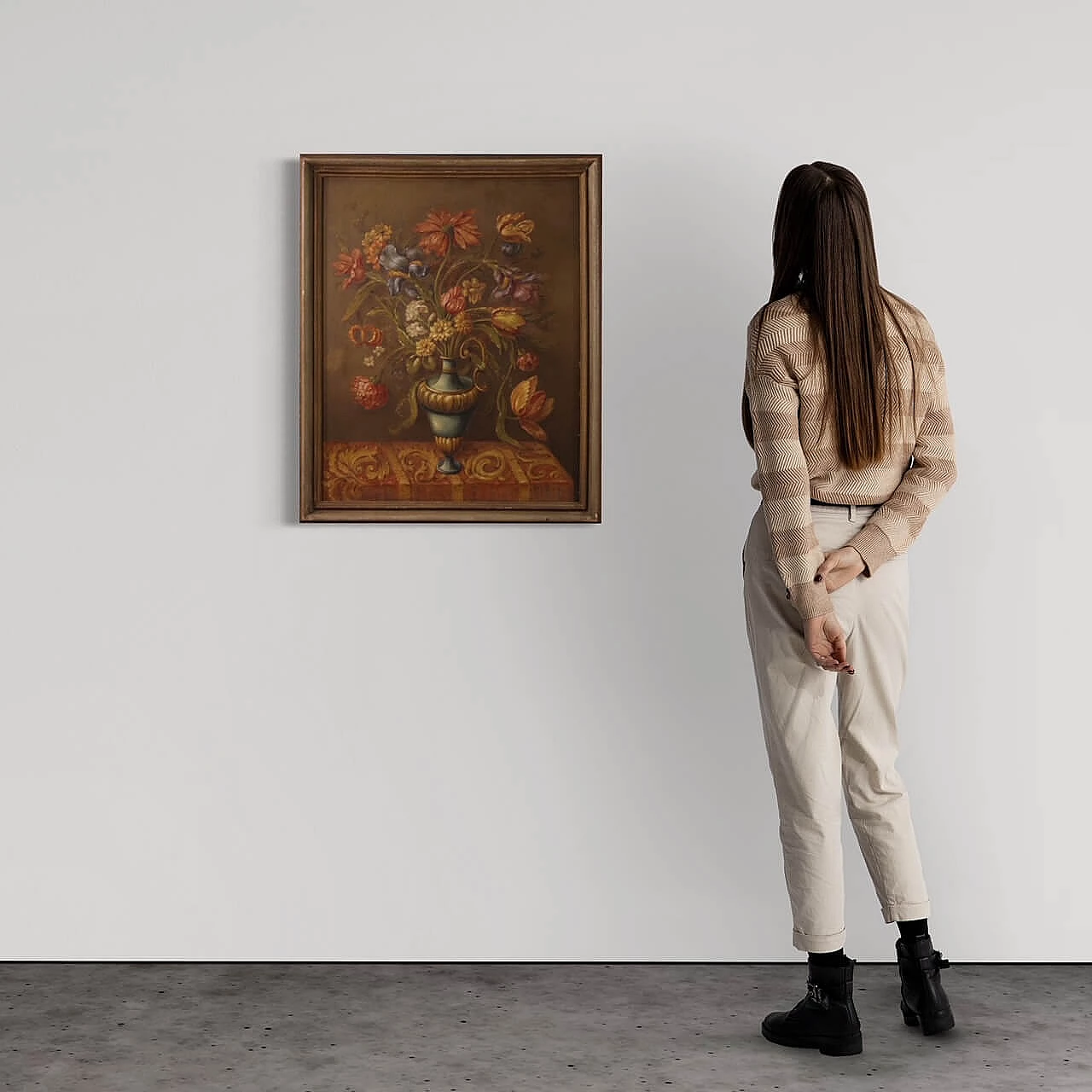 Natura morta con vaso di fiori, dipinto a olio su masonite, 1955 13