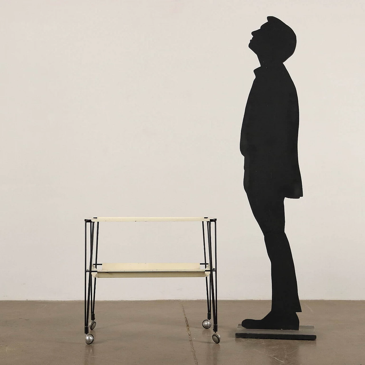 Carrello da servizio in metallo, anni '60 2