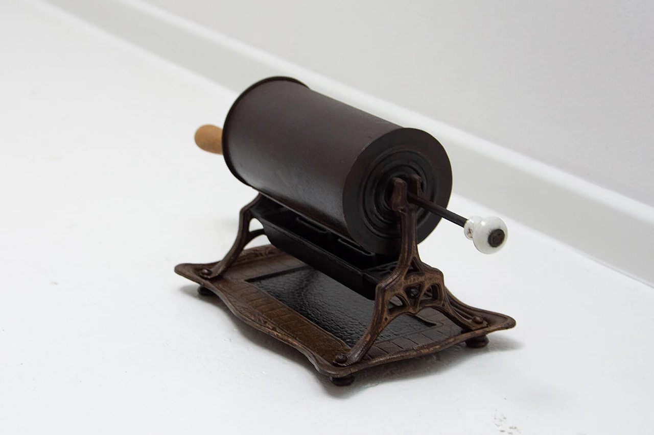 Cast iron and sheet metal manual coffee bean roaster, late 19th century 5