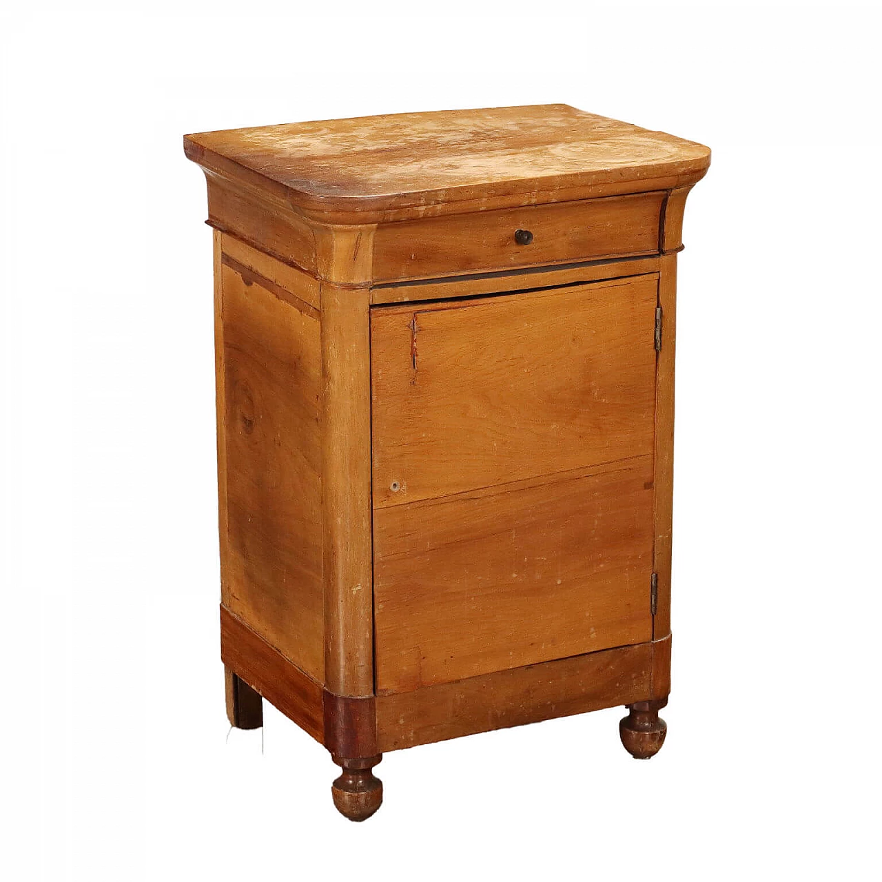Charles X bedside table in walnut, 19th century 1
