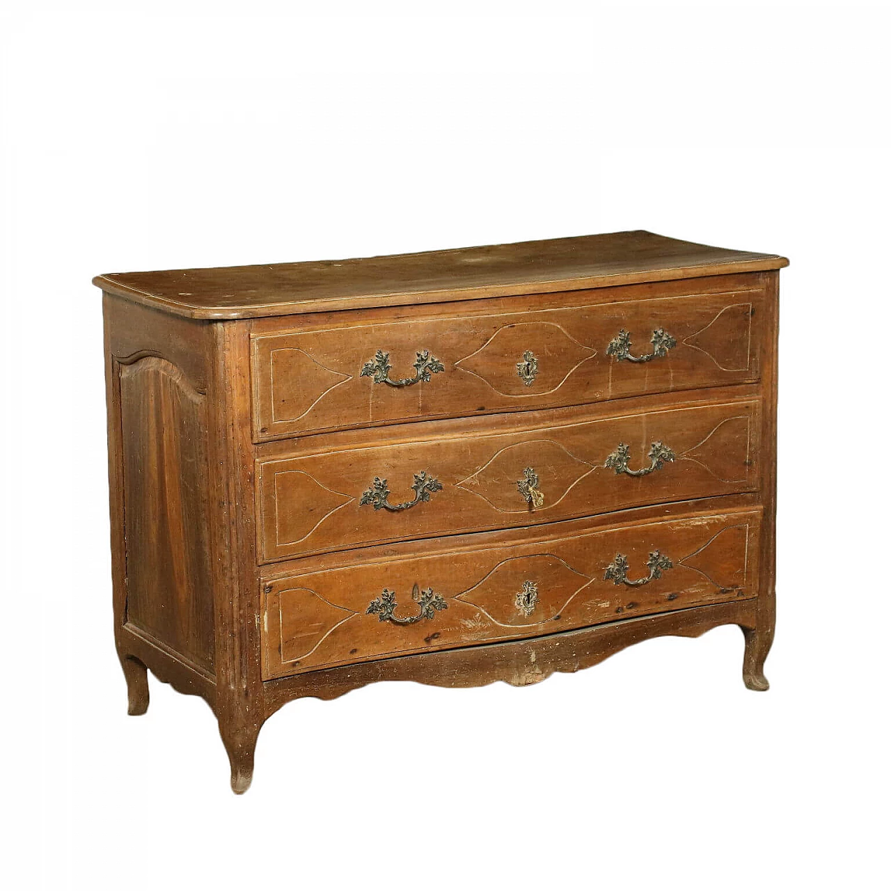 Parma Baroque chest of drawers in walnut, '700 1