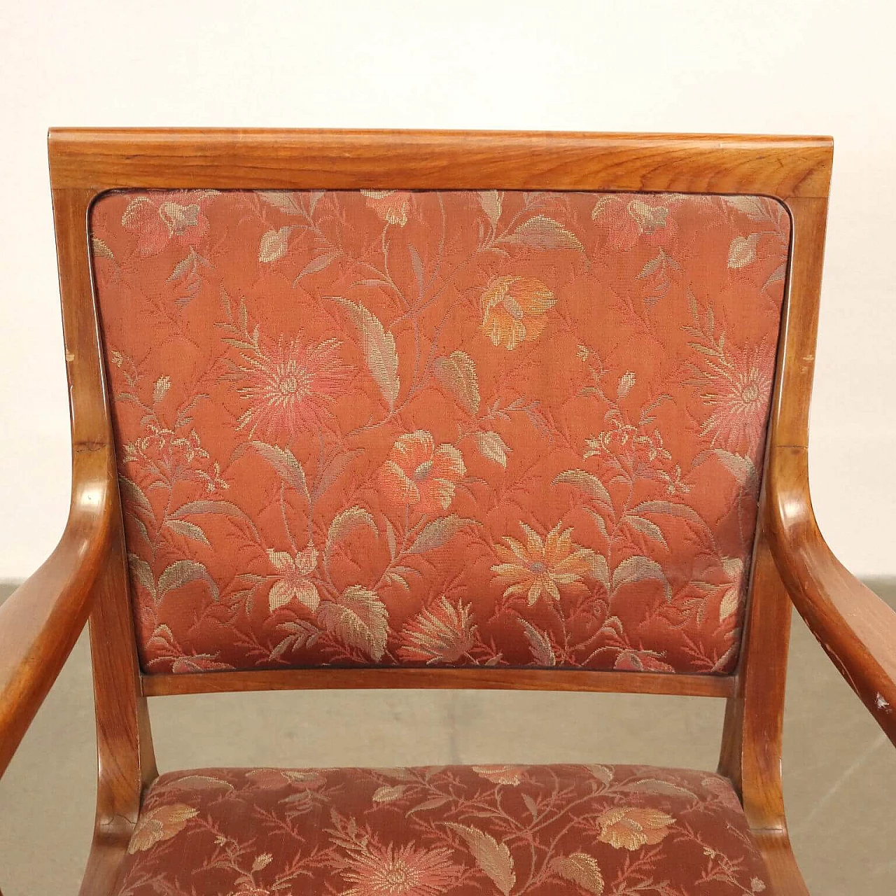 Mahogany armchair with exposed armrests, 1950s 3