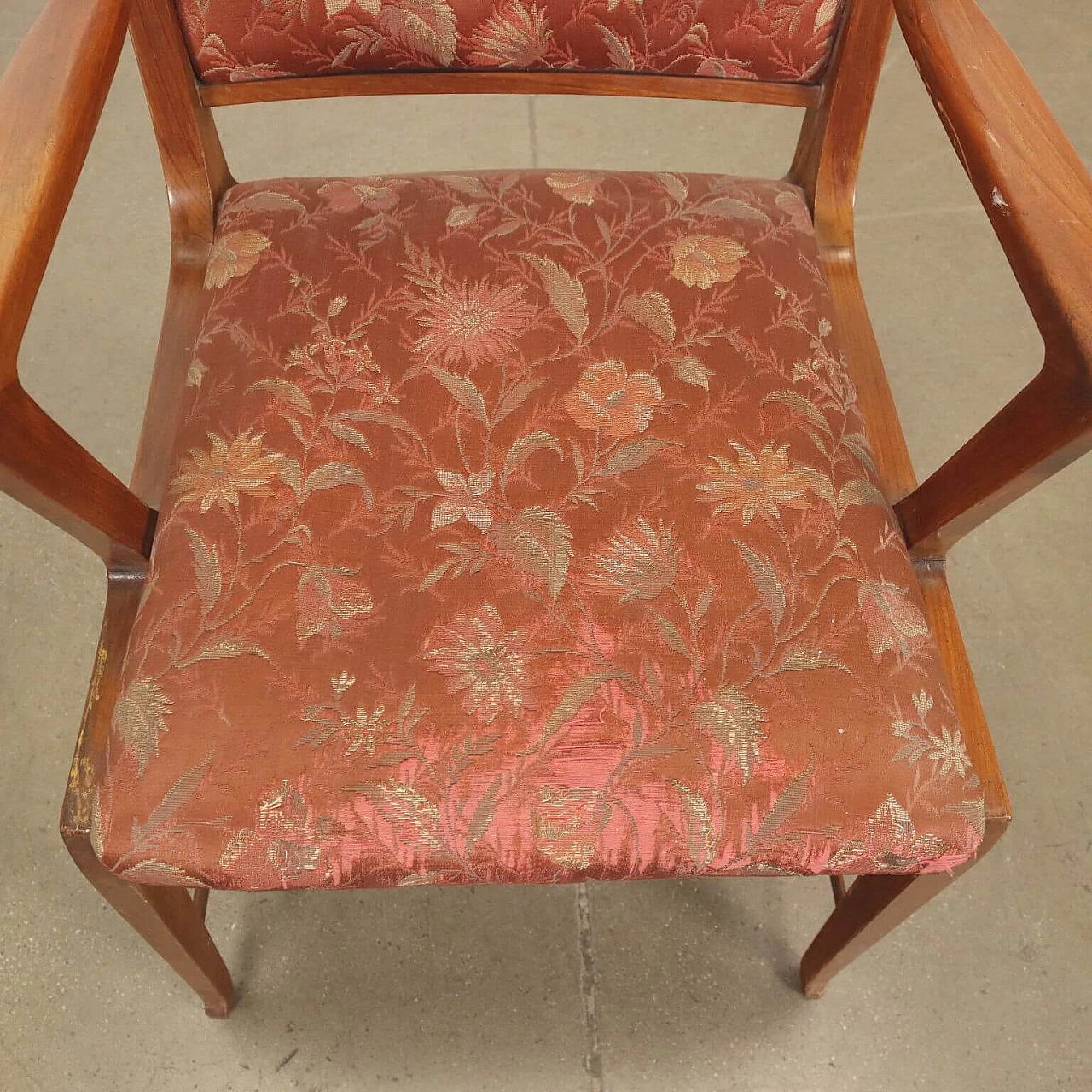 Mahogany armchair with exposed armrests, 1950s 5