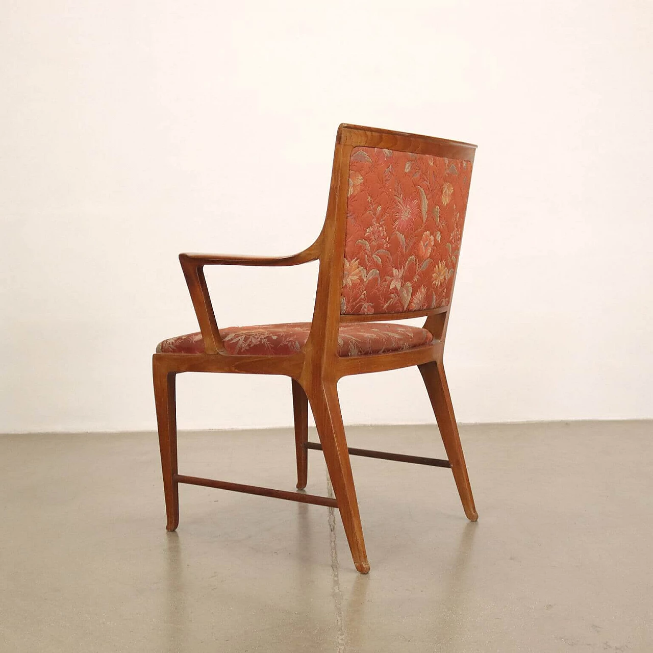 Mahogany armchair with exposed armrests, 1950s 8