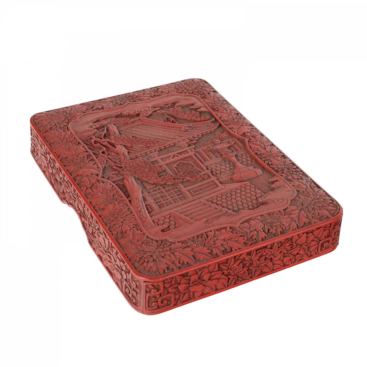 Suzuribako writing box in carved and lacquered wood 1