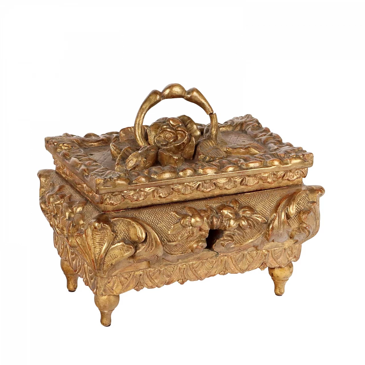 Wooden box with gilding, 19th century 1
