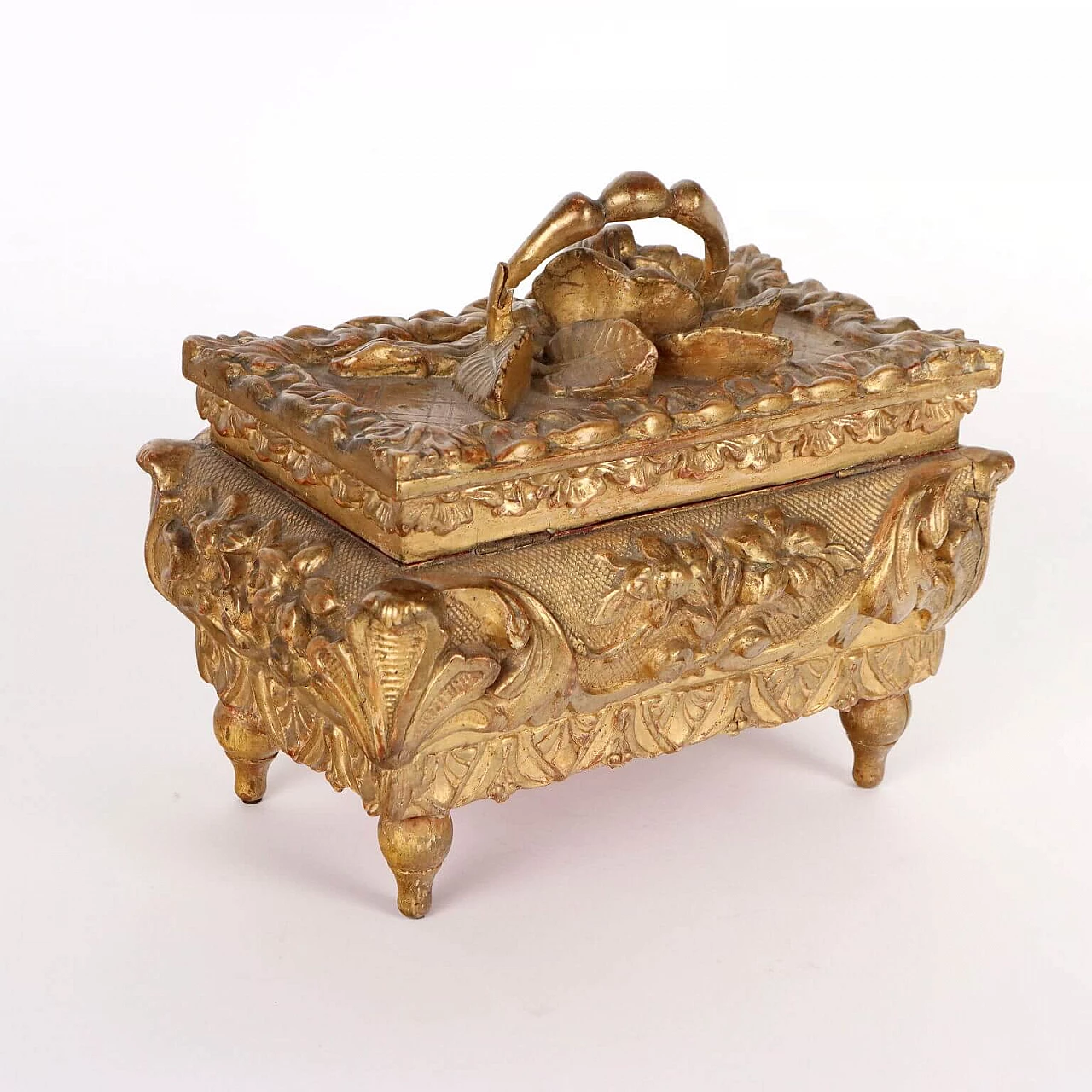 Wooden box with gilding, 19th century 9