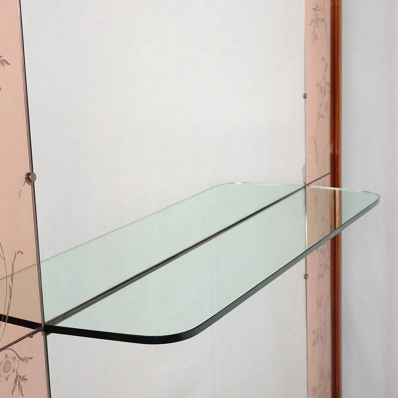 Wall mirror with glass console table, 1950s 3
