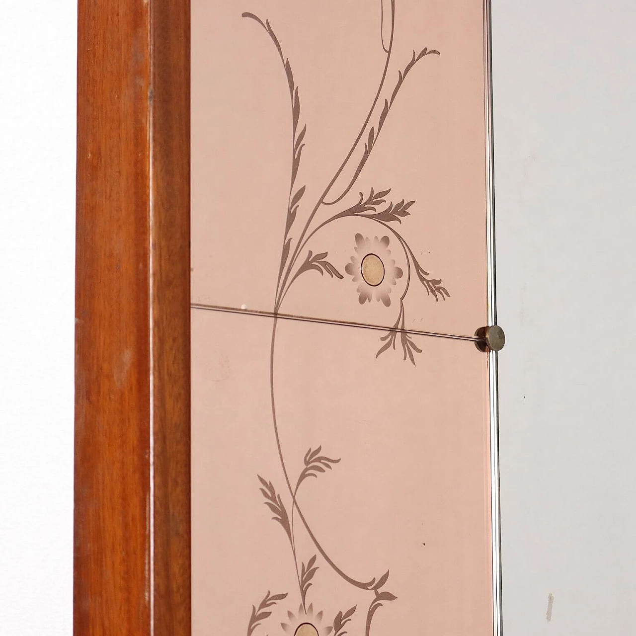 Specchiera a parete con consolle in vetro, anni '50 7