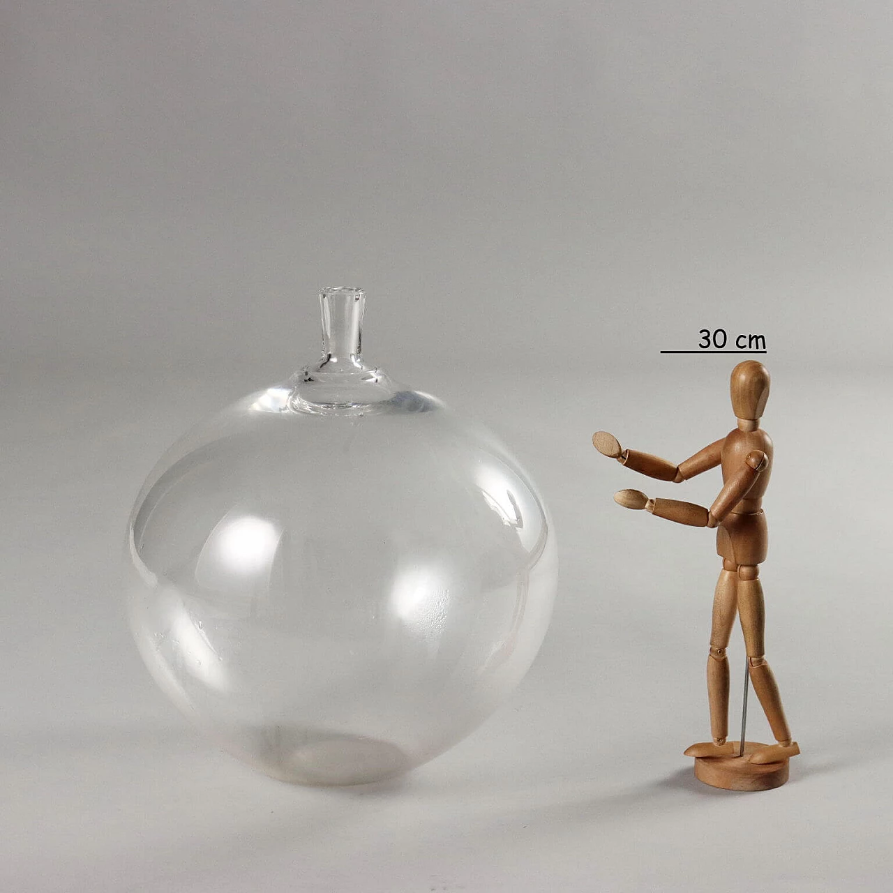 Apple vase in glass by Ingeborg Lundin for Orrefors, 1950s 2