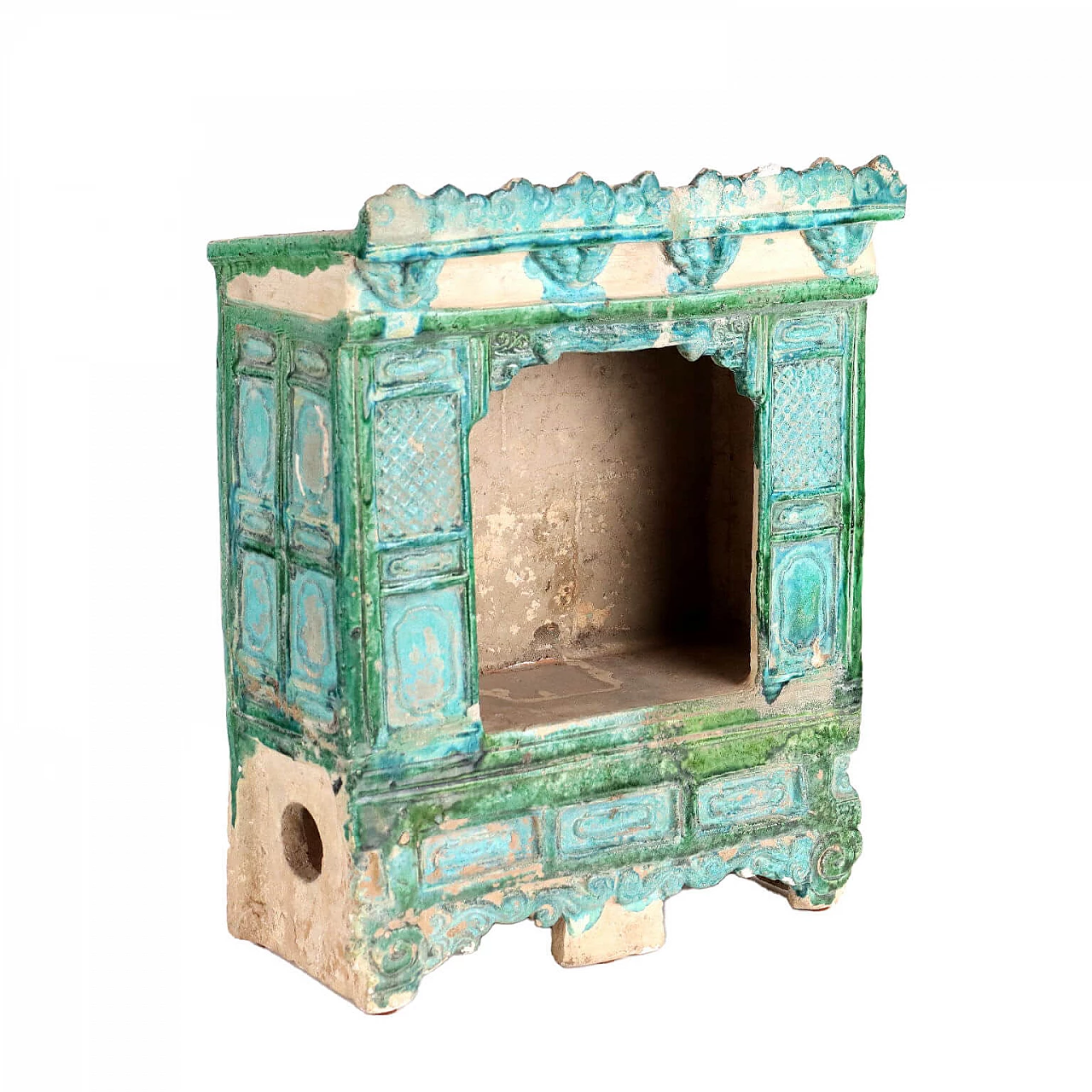 Modello di tempio cinese in ceramica invetriata 1