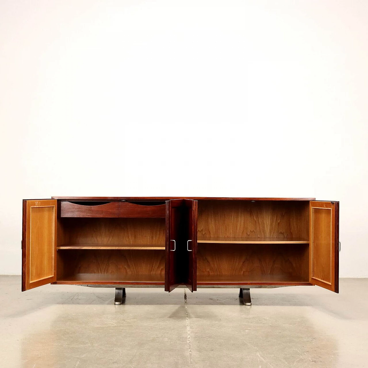 Wood and metal sideboard attributed to Sergio Mazza, 1960s 3