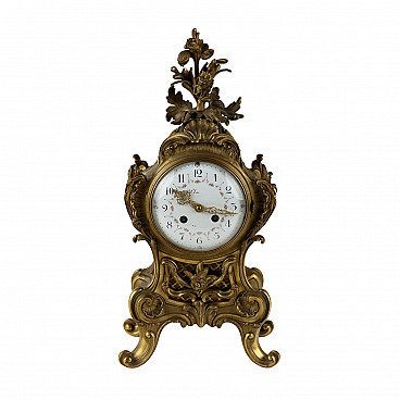 French gilded bronze table clock, 19th century