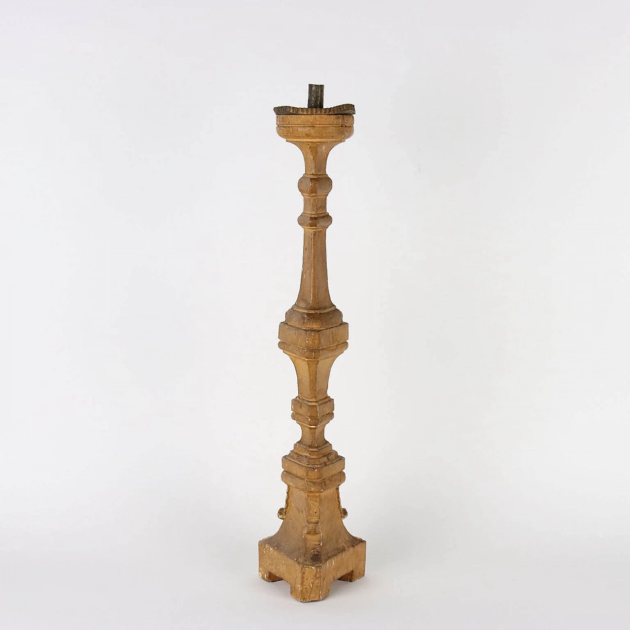 Neoclassical style carved and gilded wood candle holder, mid-19th century 7