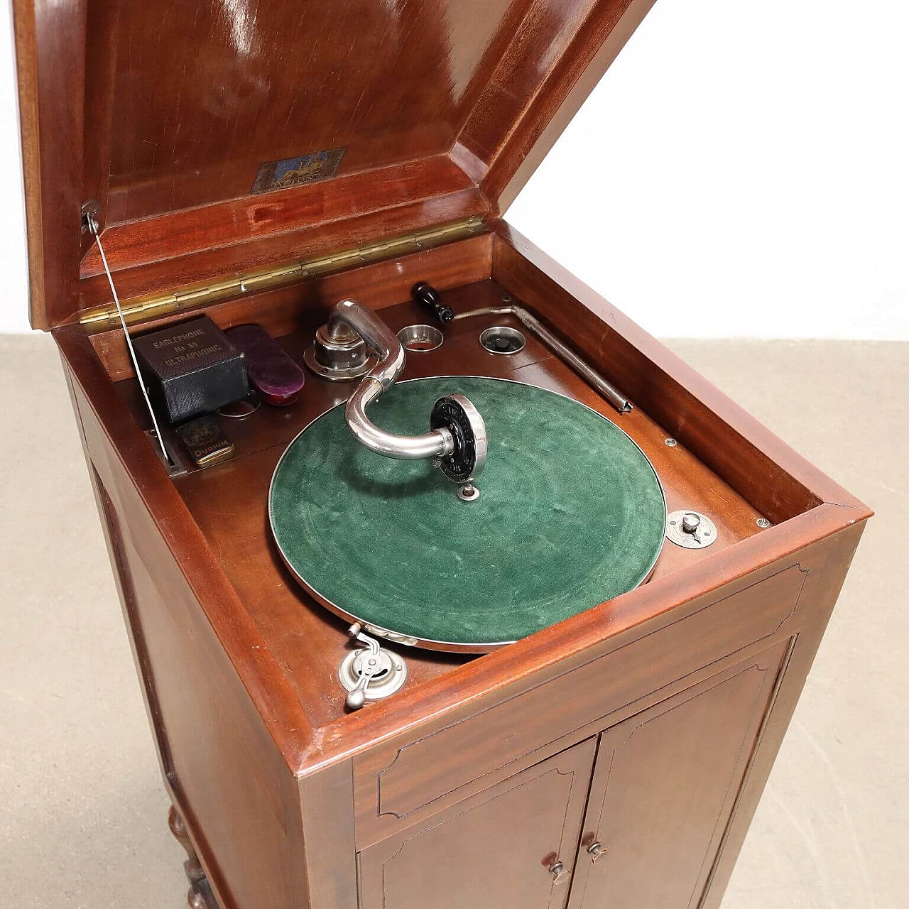 Arion 78 rpm mahogany gramophone cabinet, 1930s 3
