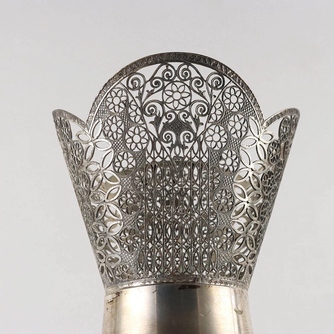 Vaso in argento e cristallo di Apiemme Argenterie, anni '70 4