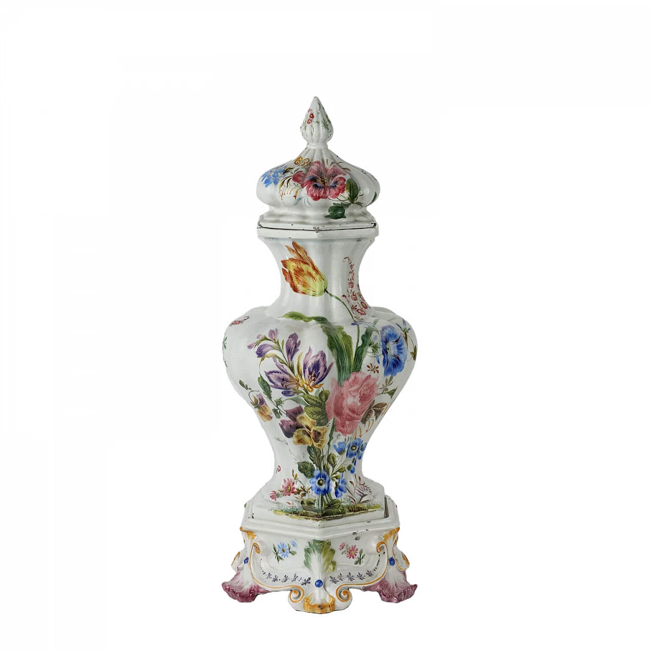 Majolica vase by Manifattura Raffaele Passarin, late 19th century 1