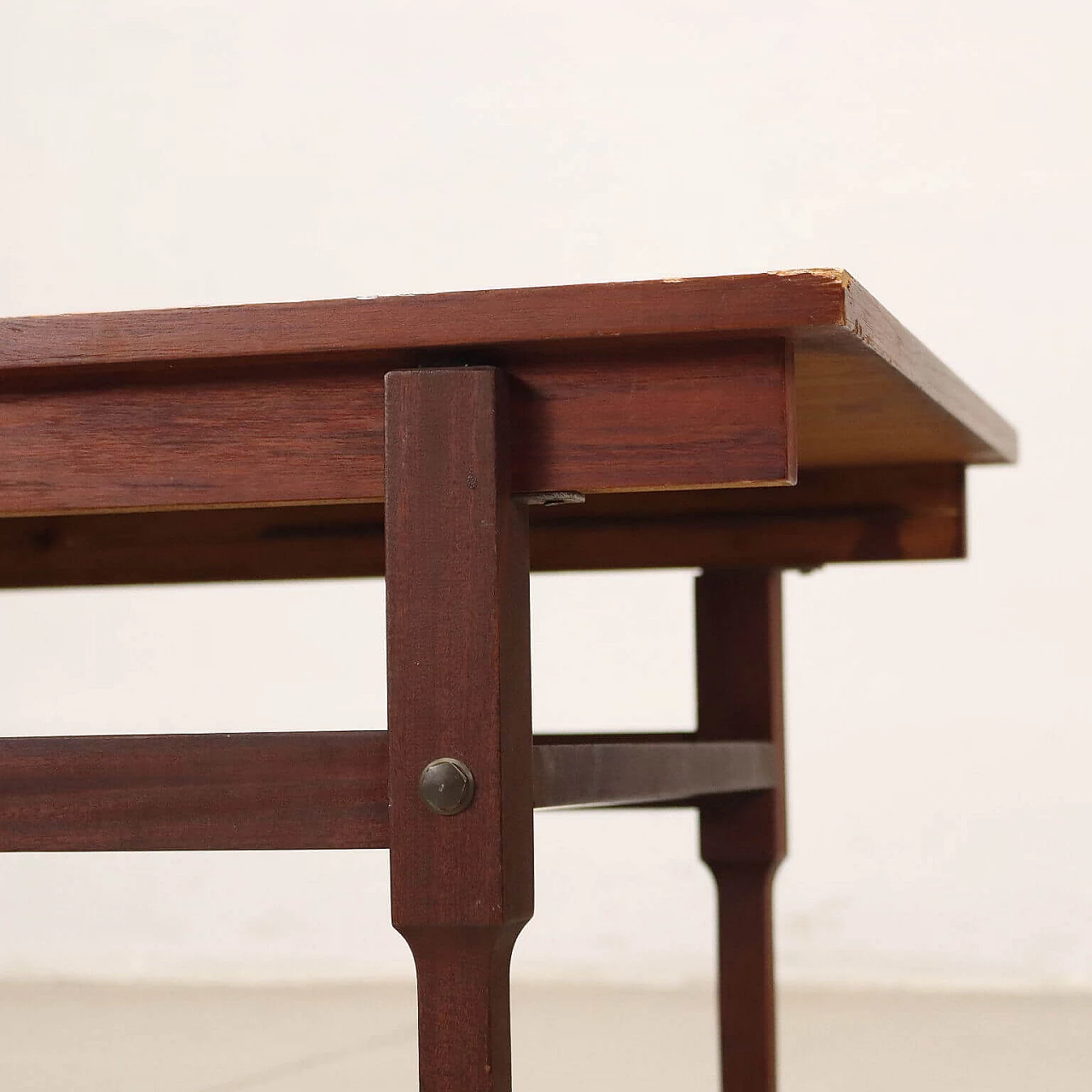 Coffee table in veneered wood and solid teak, 1960s 3