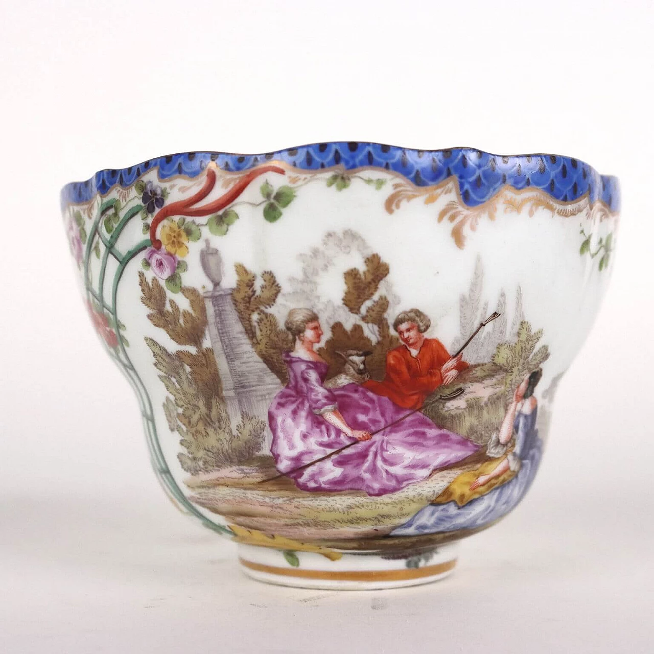 Tazza in porcellana bianca Meissen con piattino, '700 5