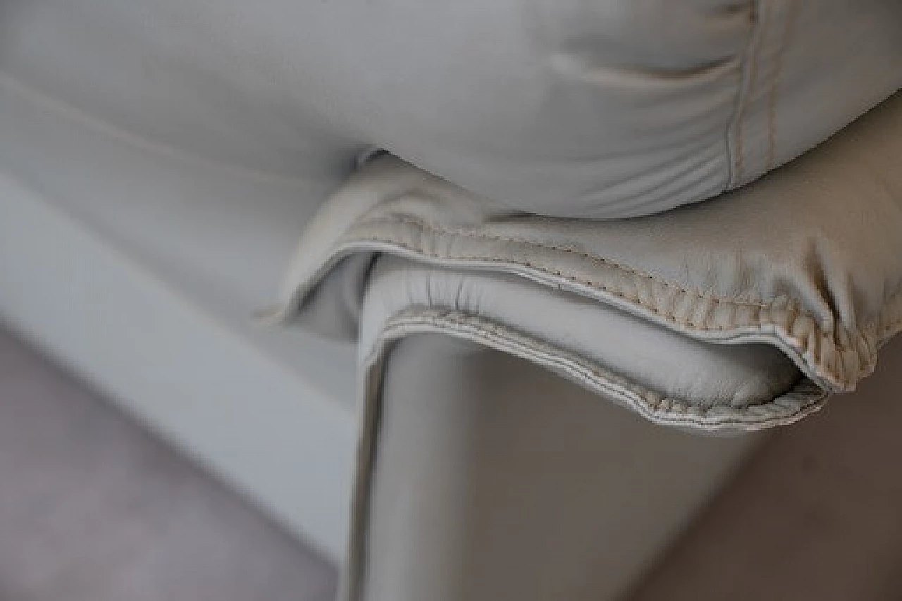 Pair of sofas and armchair in pale blue leatherette by FD Salotti, 1970s 4