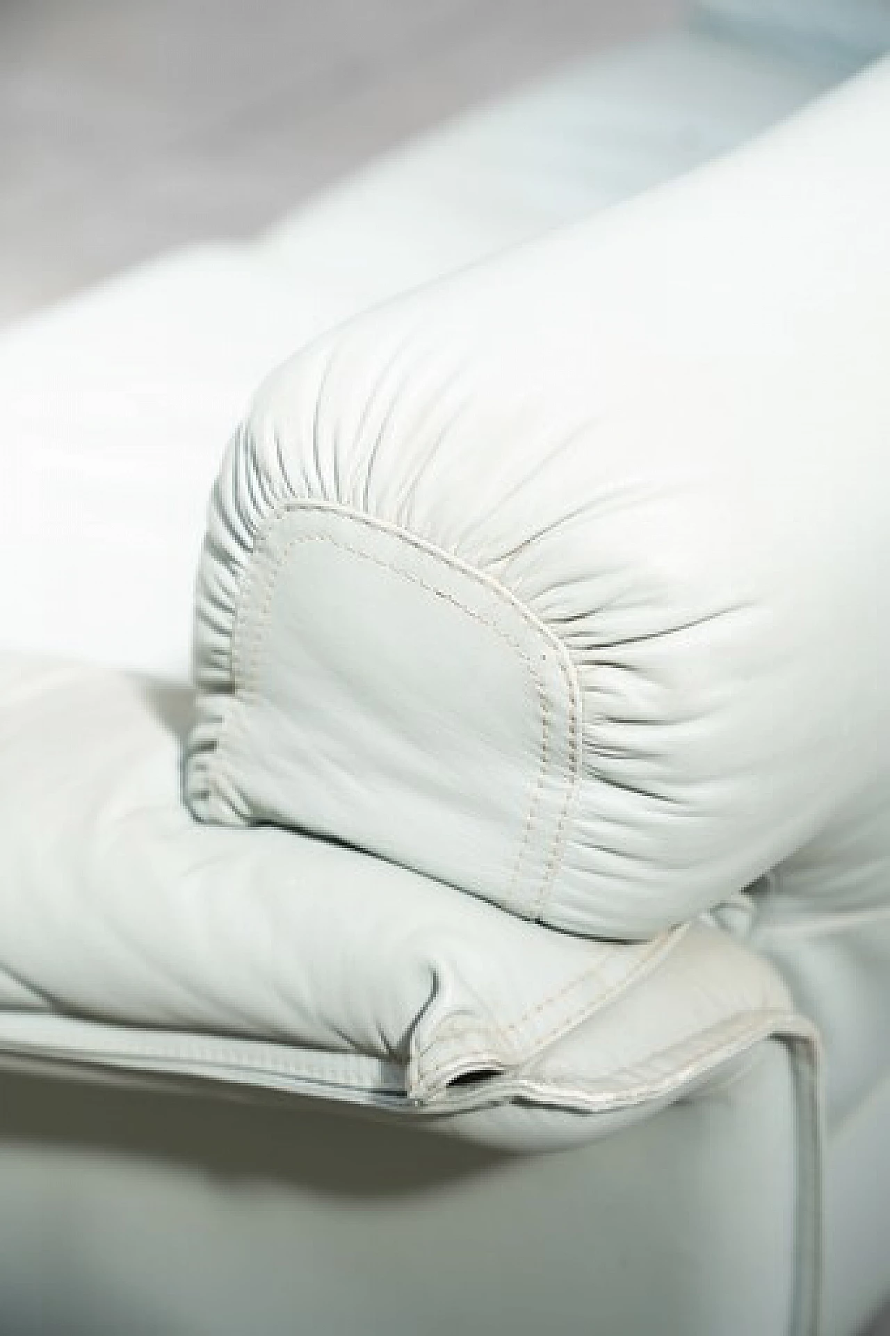 Pair of sofas and armchair in pale blue leatherette by FD Salotti, 1970s 8