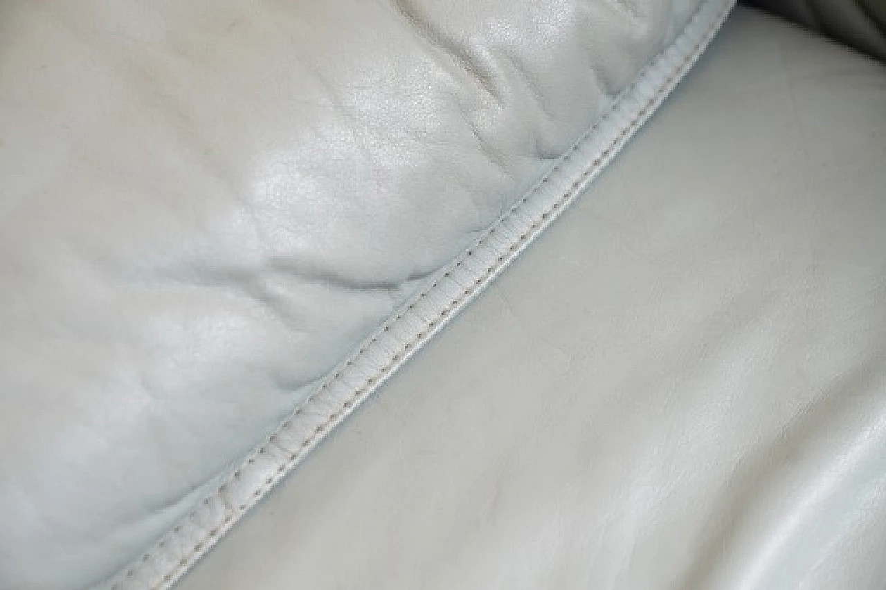 Pair of sofas and armchair in pale blue leatherette by FD Salotti, 1970s 9