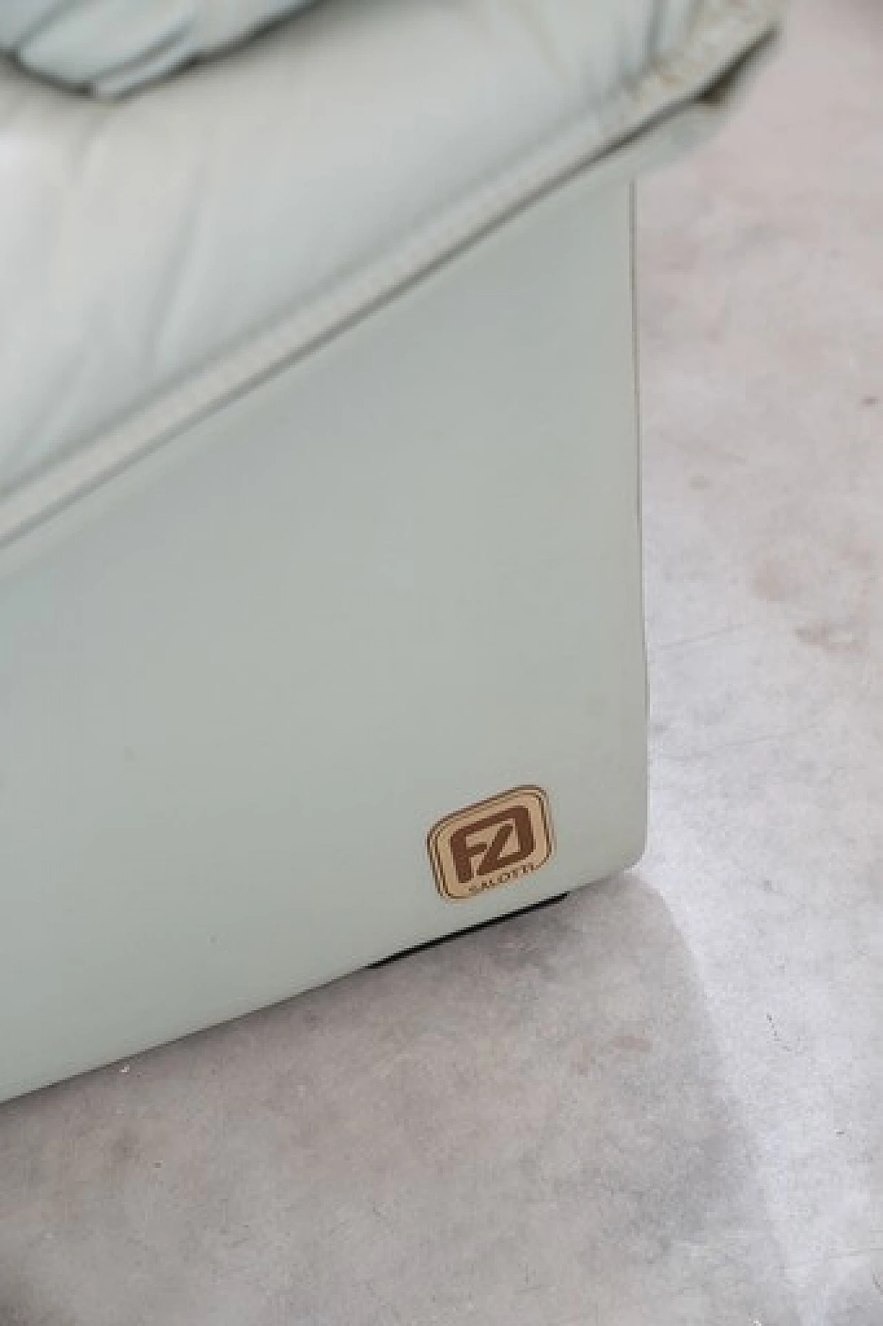 Pair of sofas and armchair in pale blue leatherette by FD Salotti, 1970s 11