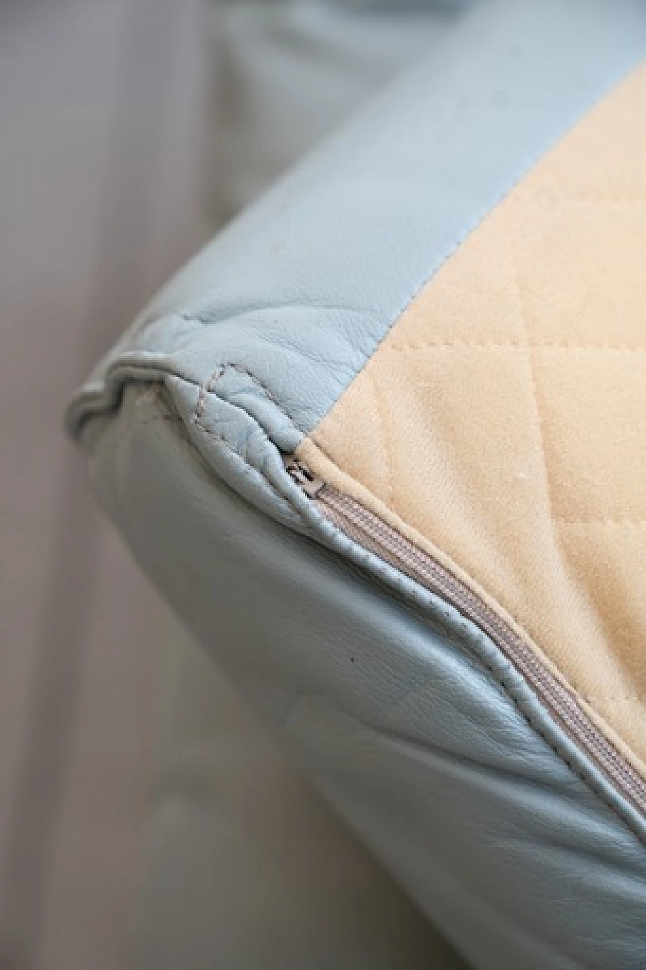 Pair of sofas and armchair in pale blue leatherette by FD Salotti, 1970s 12