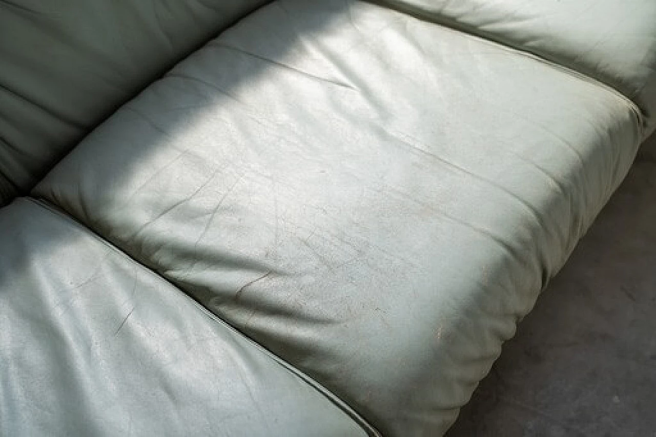 Pair of sofas and armchair in pale blue leatherette by FD Salotti, 1970s 13