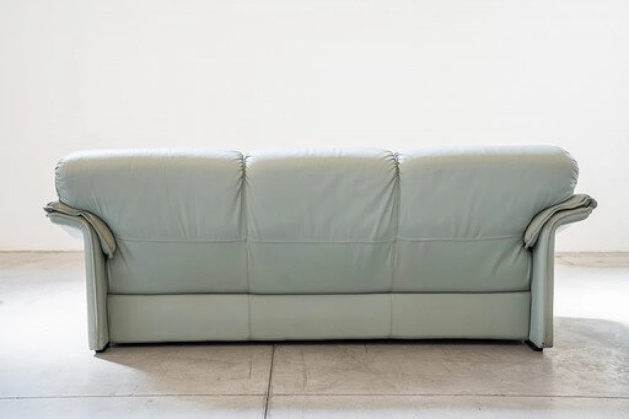 Pair of sofas and armchair in pale blue leatherette by FD Salotti, 1970s 15