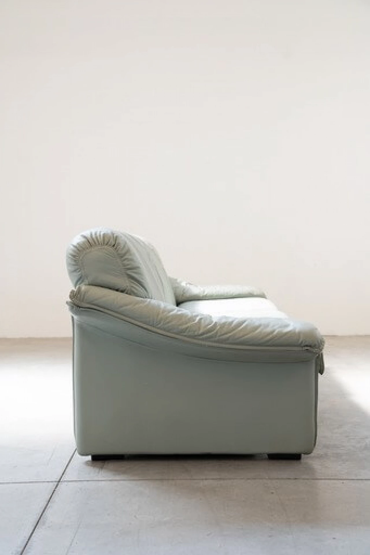 Pair of sofas and armchair in pale blue leatherette by FD Salotti, 1970s 16