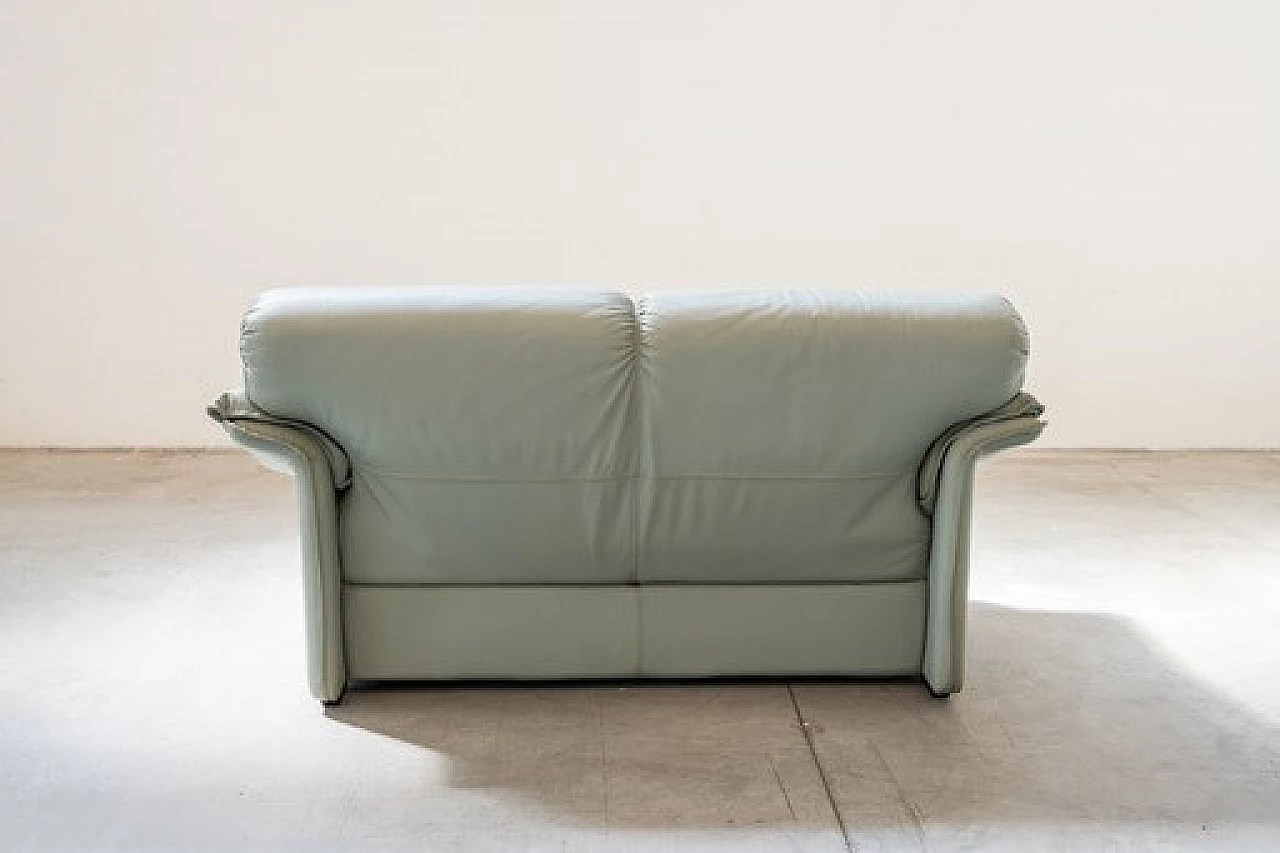 Pair of sofas and armchair in pale blue leatherette by FD Salotti, 1970s 17