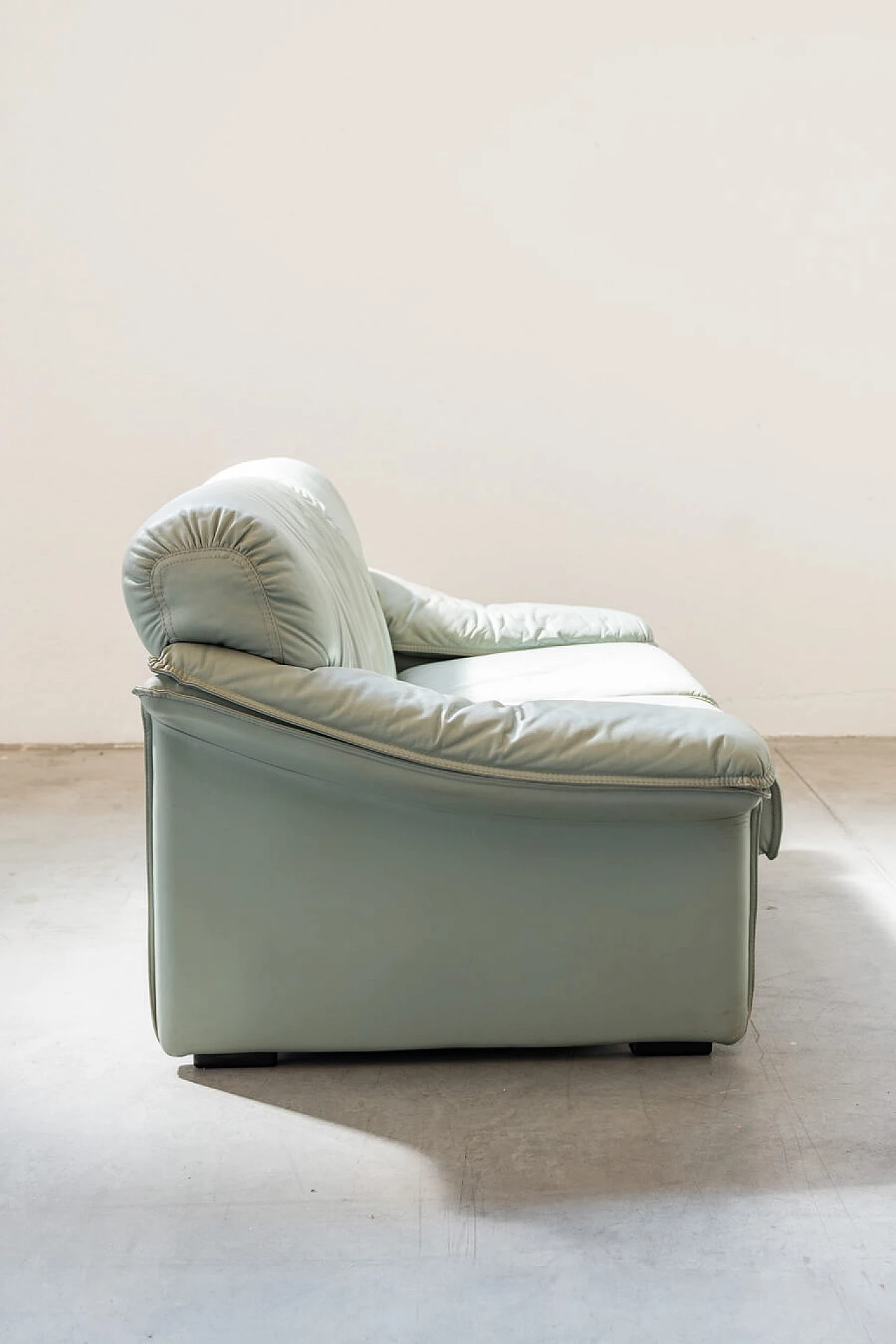 Pair of sofas and armchair in pale blue leatherette by FD Salotti, 1970s 21