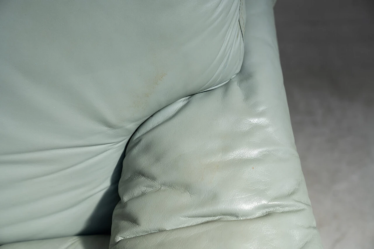 Pair of sofas and armchair in pale blue leatherette by FD Salotti, 1970s 25