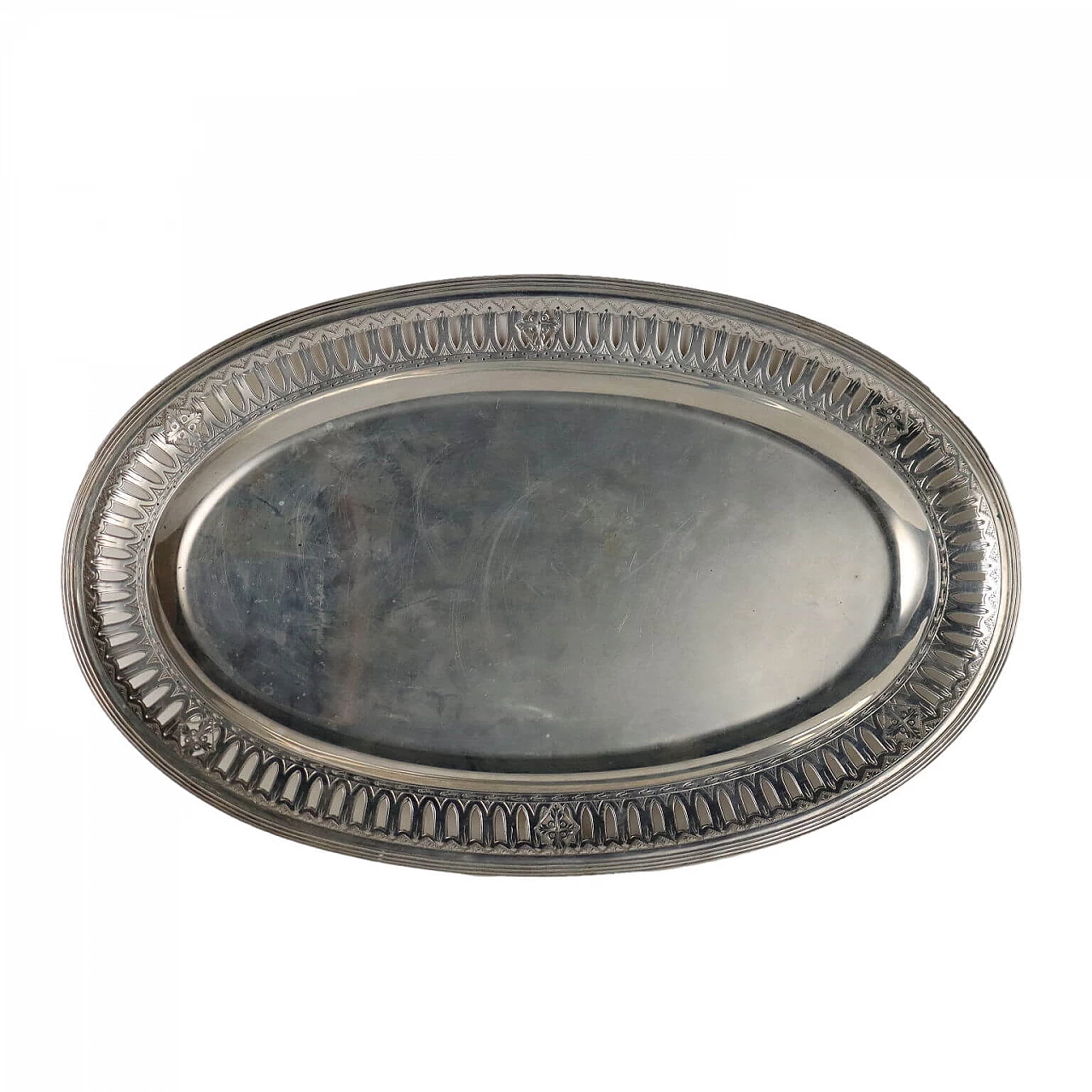 Oval silver tray by Manifattura Cesa Alessandria, early 20th century 1