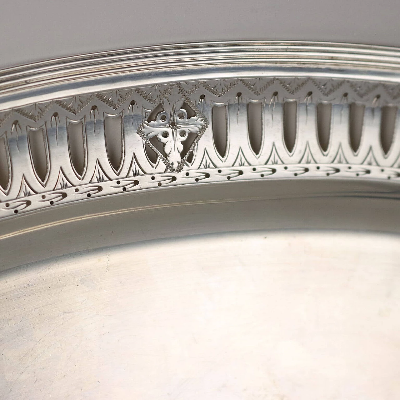 Oval silver tray by Manifattura Cesa Alessandria, early 20th century 4