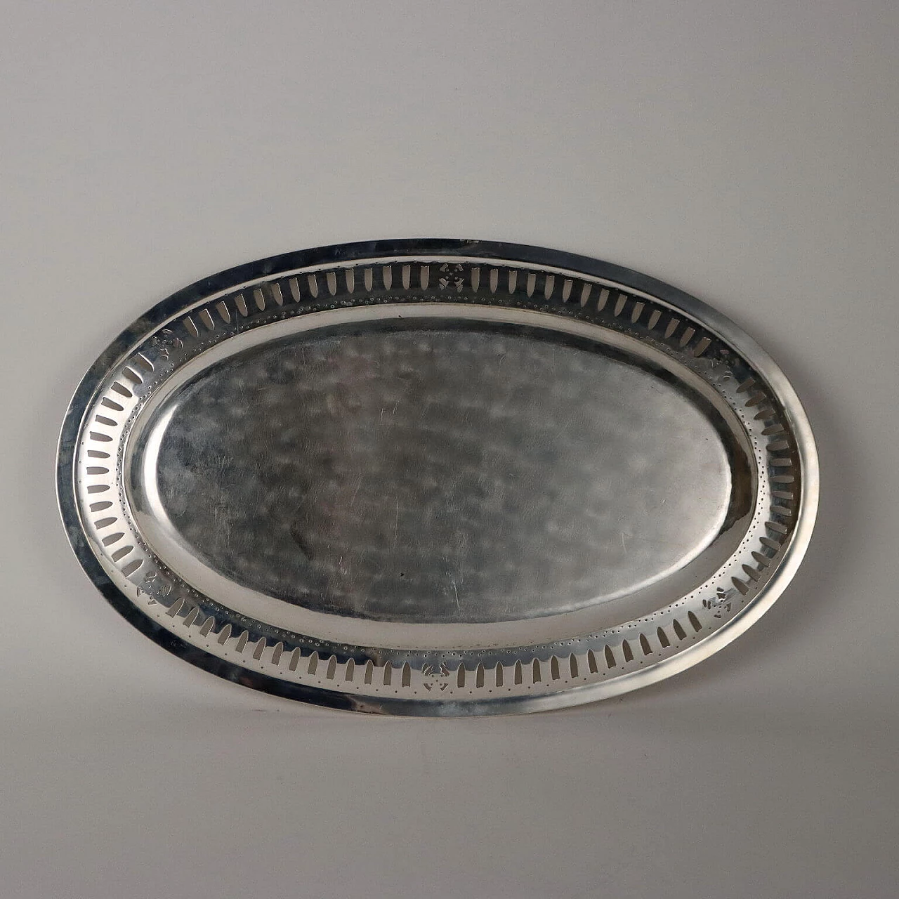 Oval silver tray by Manifattura Cesa Alessandria, early 20th century 8