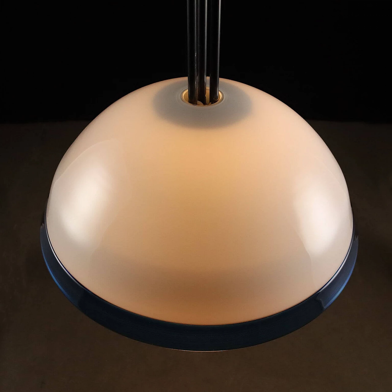 Enameled metal and glass hanging lamp by Toso, 1980s 9