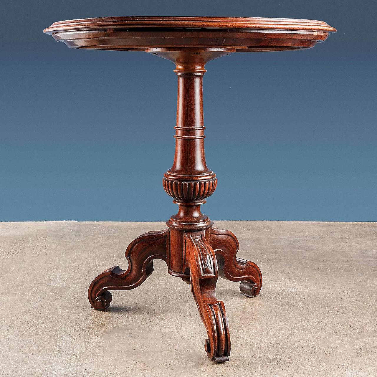 Rosewood coffee table with commesso marble top and chessboard, mid-19th century 6