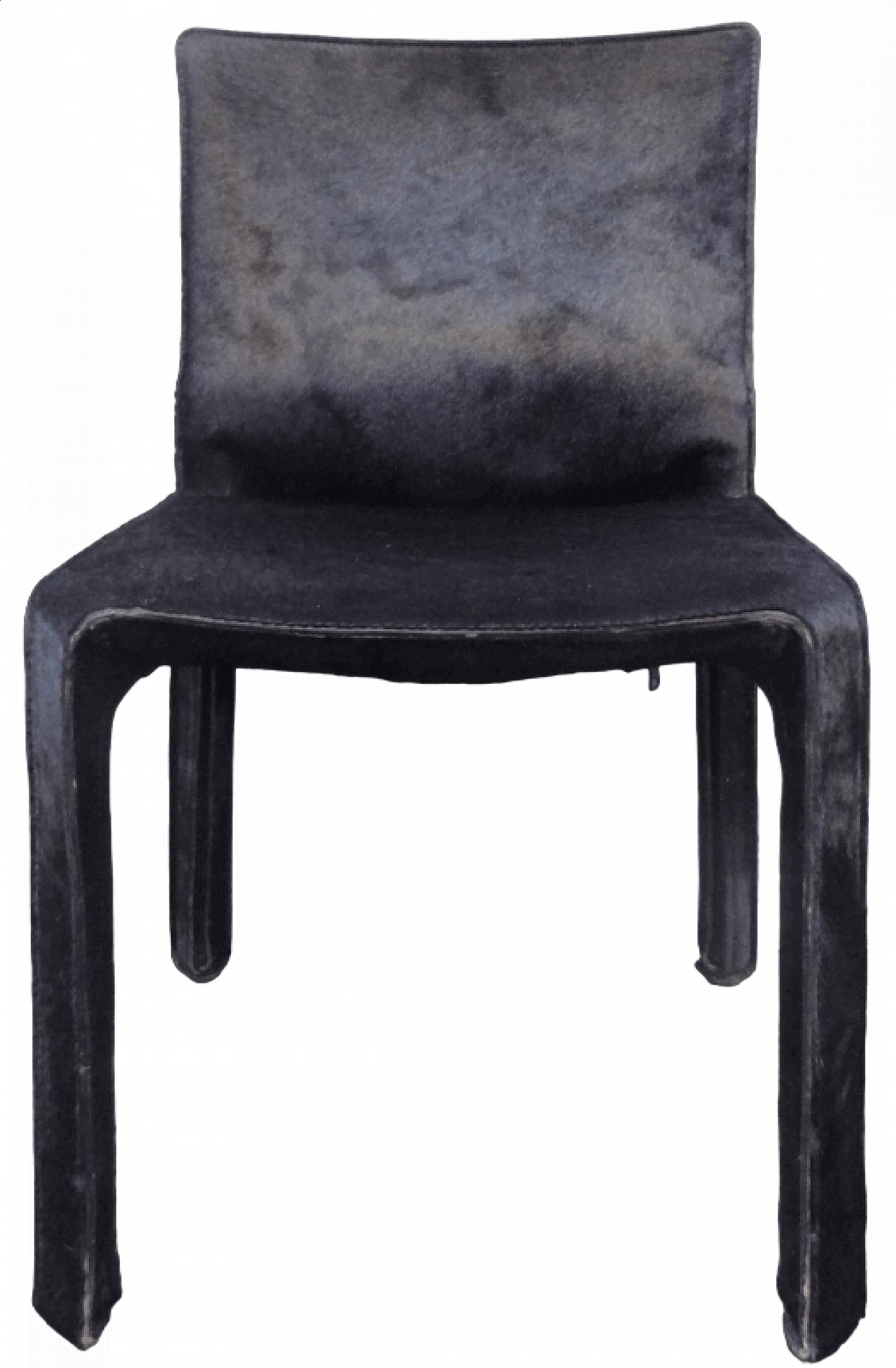 Cab chair in black cowhide by Mario Bellini for Cassina, 1970s 7