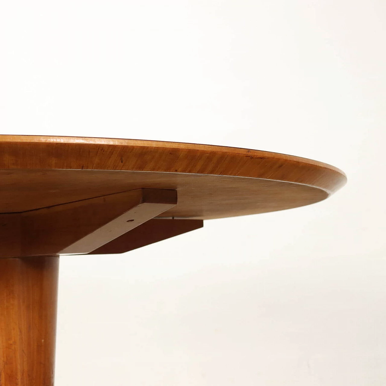 Tavolo in faggio tinto con piano in formica e base in metallo e ottone, anni '60 3
