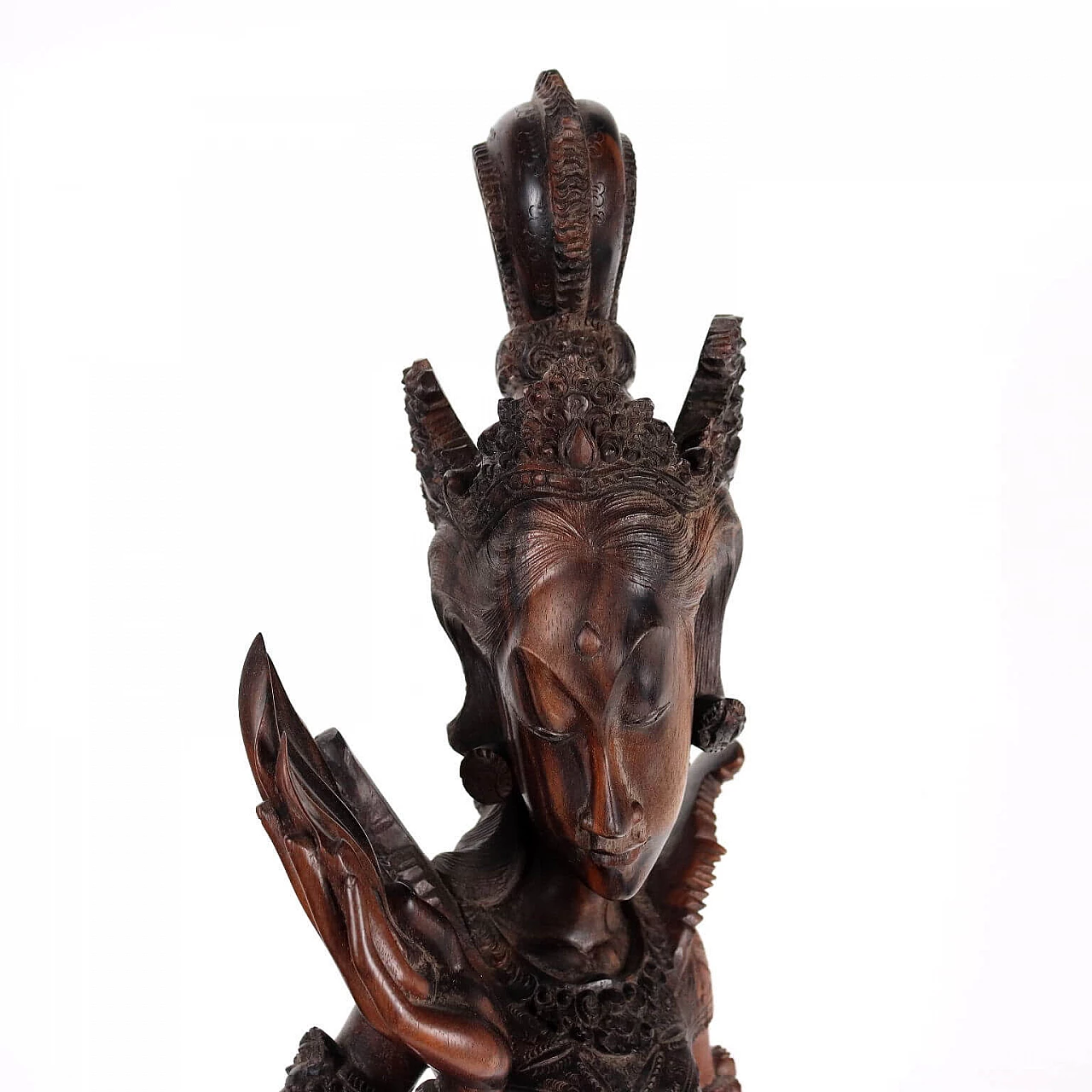 Indonesian teak sculpture of female figure 5