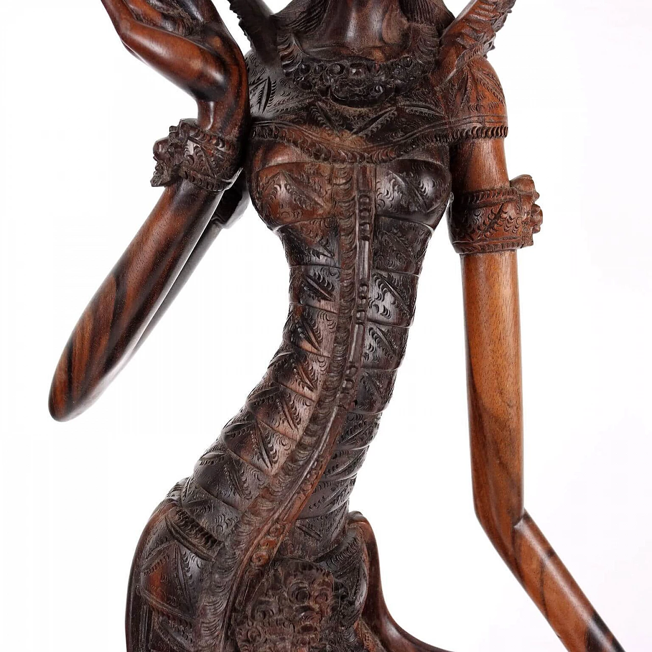 Indonesian teak sculpture of female figure 7