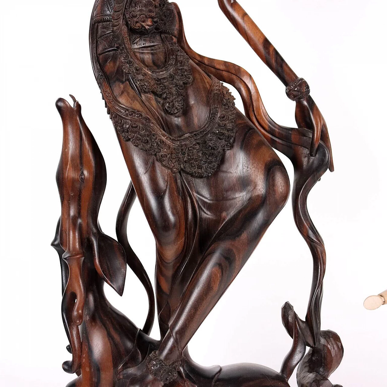 Indonesian teak sculpture of female figure 8