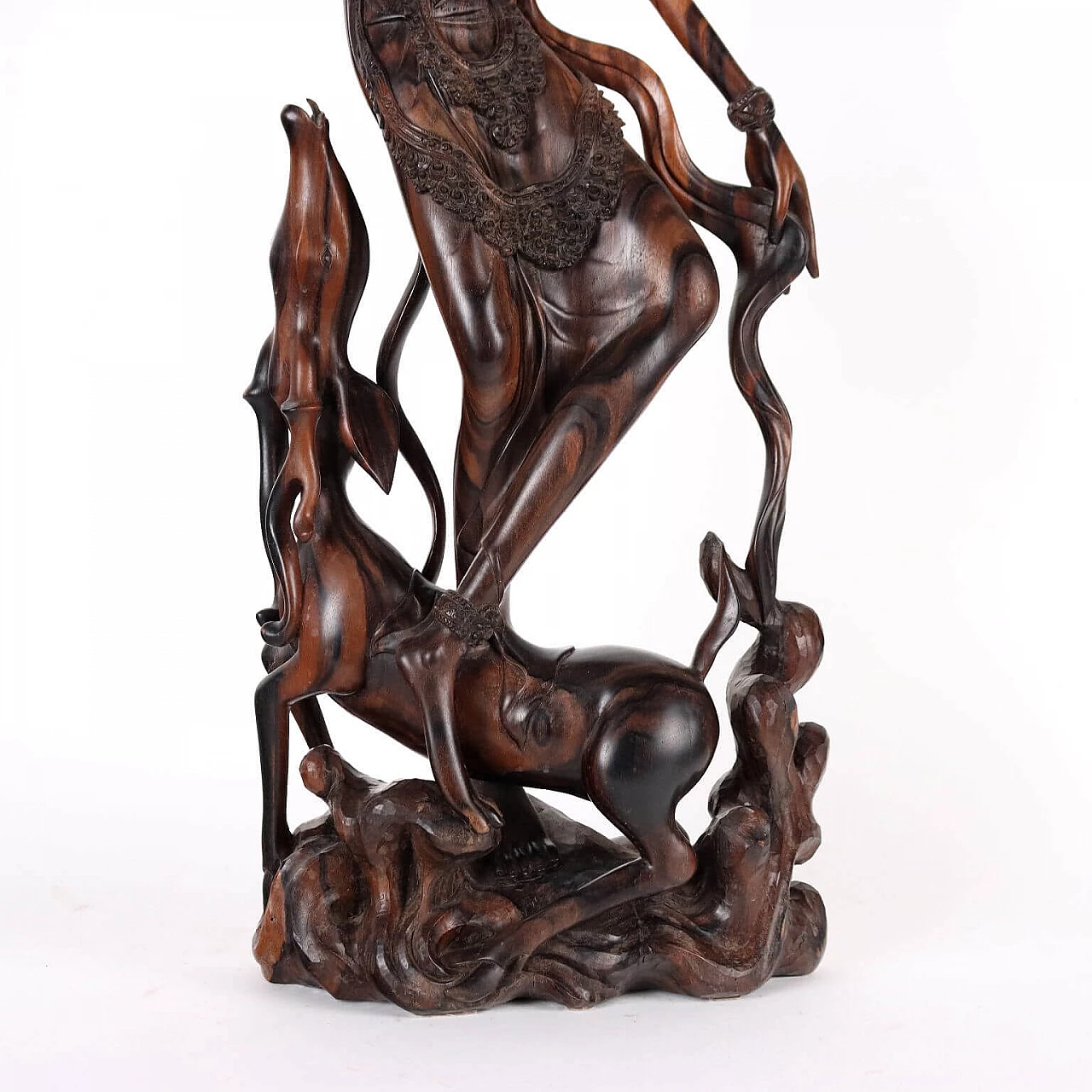 Indonesian teak sculpture of female figure 11