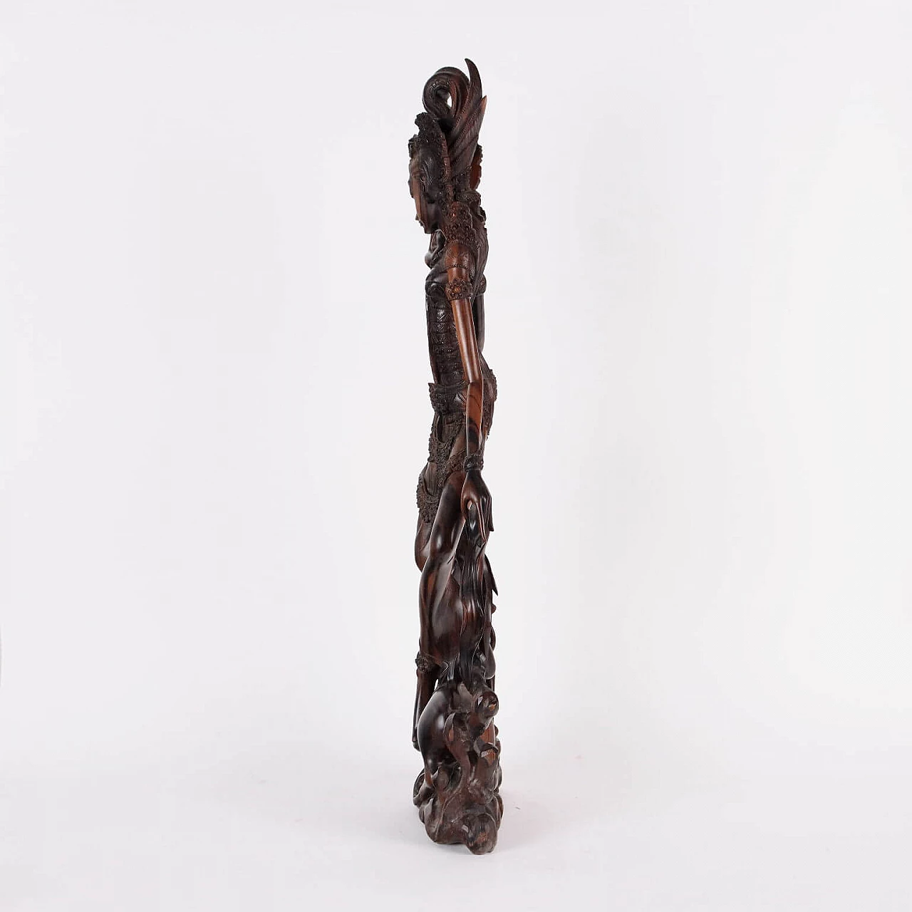 Indonesian teak sculpture of female figure 13
