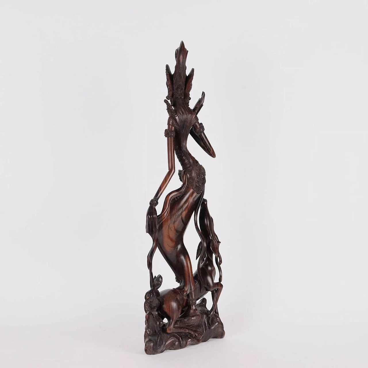Indonesian teak sculpture of female figure 15